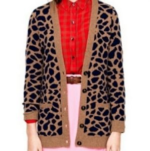WALLACE animal print cardigan v-neck long sweater